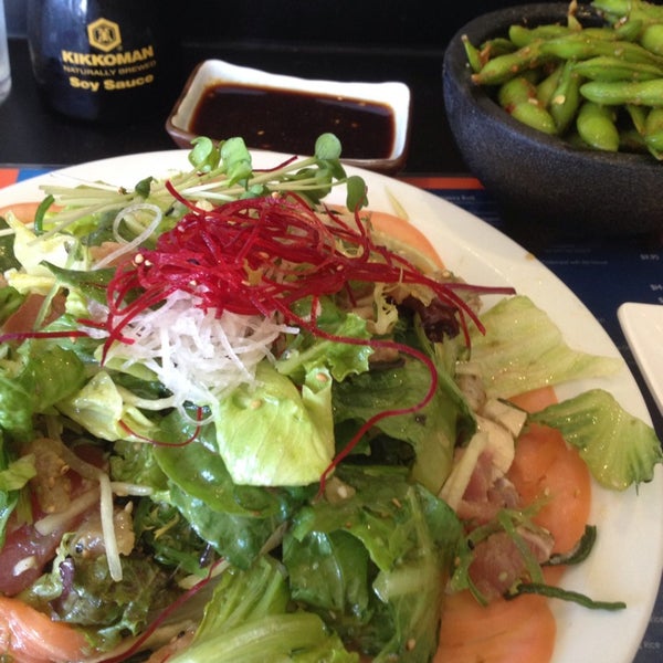 The Sashimi Salad is absolute perfection!(and the spicy garlic edamame is really yummy too!)
