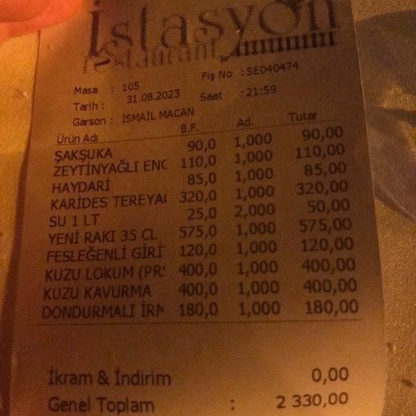 Foto tirada no(a) İstasyon Restaurant por Hatice em 8/31/2023
