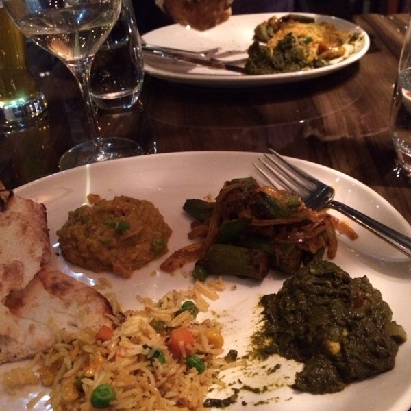 Photo taken at Bindia Indian Bistro by Leah E. on 11/19/2013