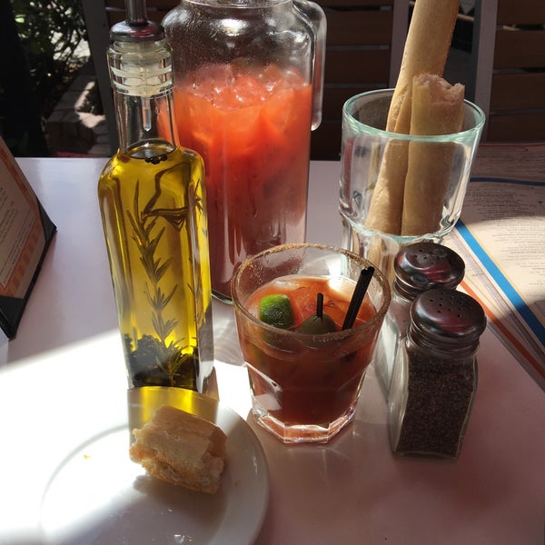 Bloody Marys are great. Just make sure you nosh on a bit of olive oil soaked breadstick first!
