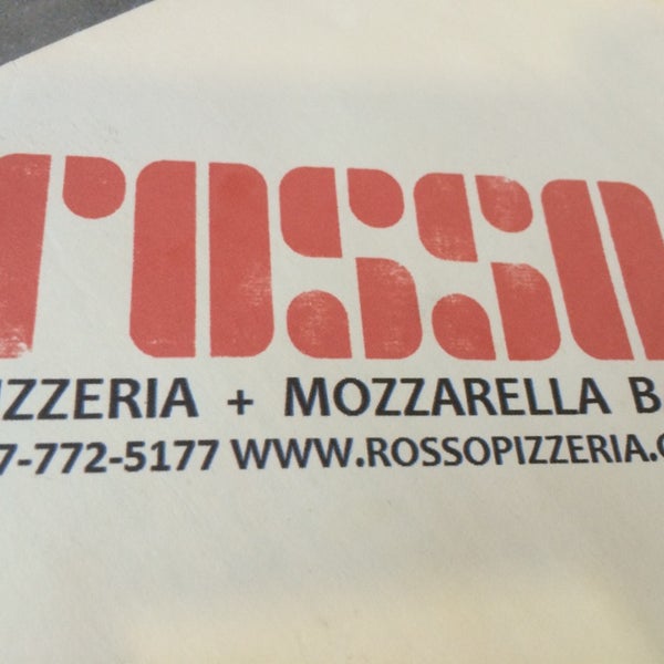 Photo taken at Rosso Pizzeria &amp; Mozzarella Bar by Tony L. on 10/26/2014