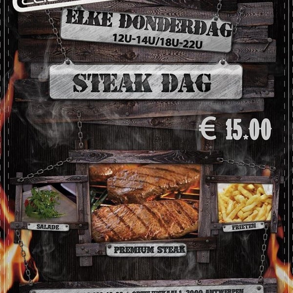 On Thursday u can eat a steak for only 15 euro