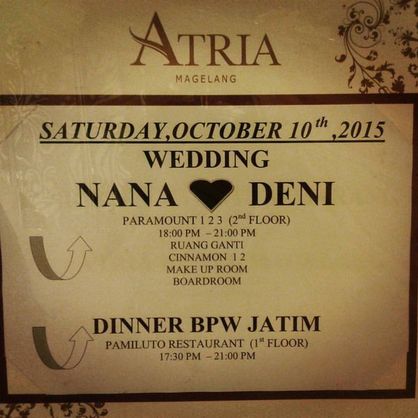 Das Foto wurde bei Atria Hotel &amp; Conference von Dwi S. am 10/10/2015 aufgenommen