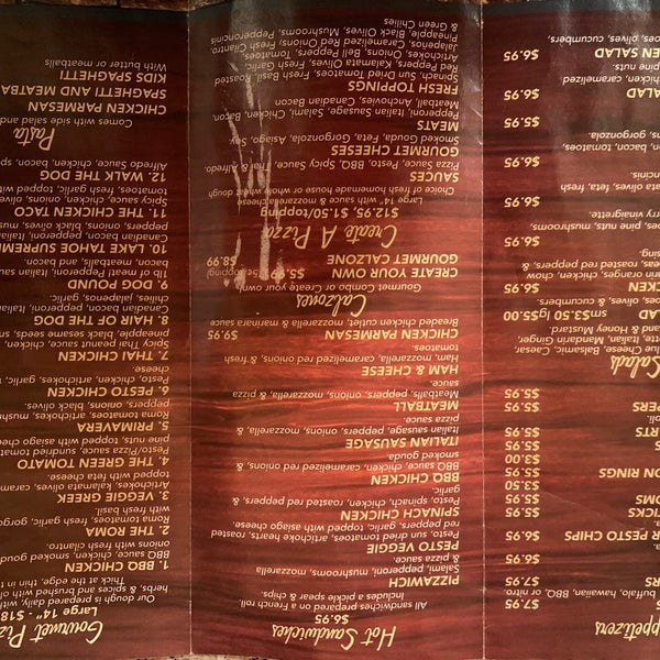 Bob dogs pizza meyers clearance menu