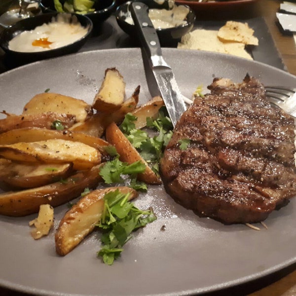 nice cozy restaurant with pleasure jazz music,tasty food: i ordered the steak which was very juicy and soft.the only downside is slowly service