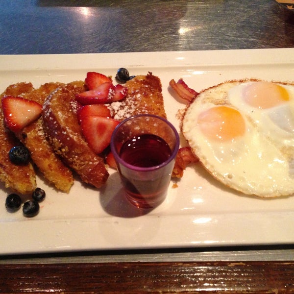 The French toast meal with bacon and eggs was delish
