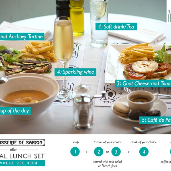 Enjoy this delicious 3 course Set Lunch at 200,000VND !!