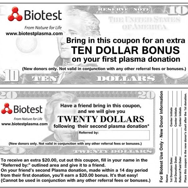 Biotest Plasma Pay Chart