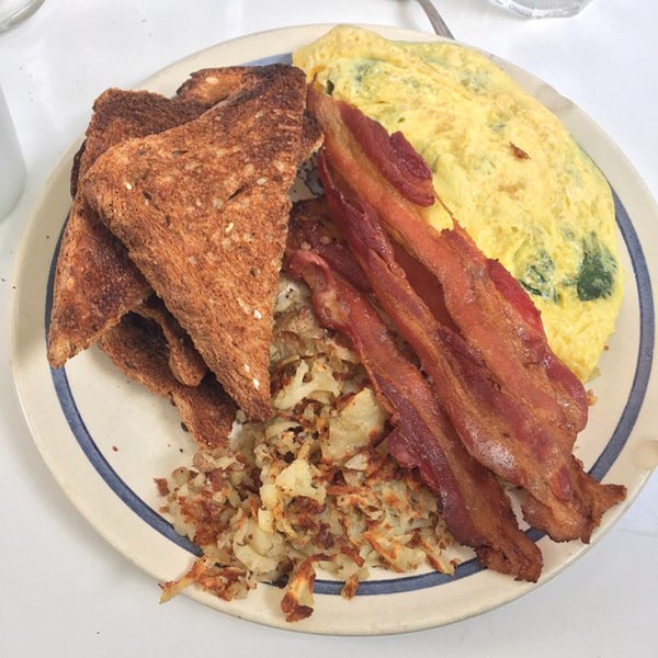 breakfast option: Eggs, toast, bacon & potato...Hummm! 😋