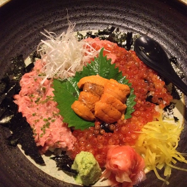 Assorted Seafood on Rice ($49) is the best deal! Don't go for the higher priced Toro, Uni & Salmon Roe ($64) unless you like chopped tuna. It doesn't say on menu so was kinda bummed when I saw it...