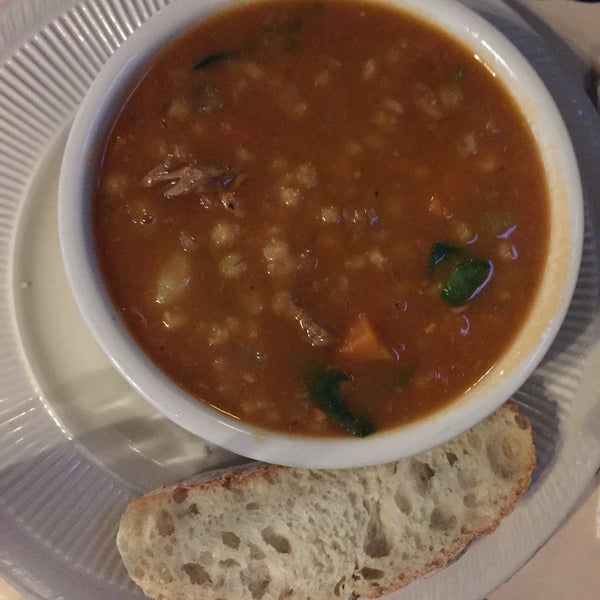 The Beef barley soup is homemade and delicious. Not salty!