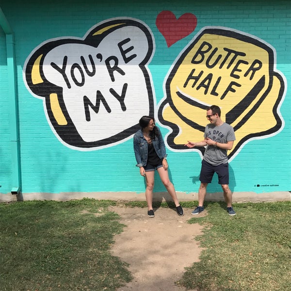 Photo taken at You&#39;re My Butter Half (2013) mural by John Rockwell and the Creative Suitcase team by Jessie R. on 10/20/2016