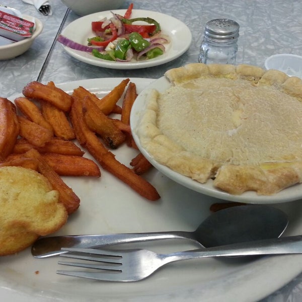 Sweet potato fries were awesome, But the Pot pie was dry