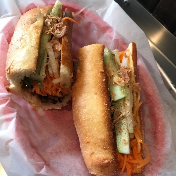 Unlike some other lemongrass chicken banh mis I've had the one at Xe May was perfectly tender and juicy. The "Hog" was also packed with flavor. They got the art of toasting bread down to a T!