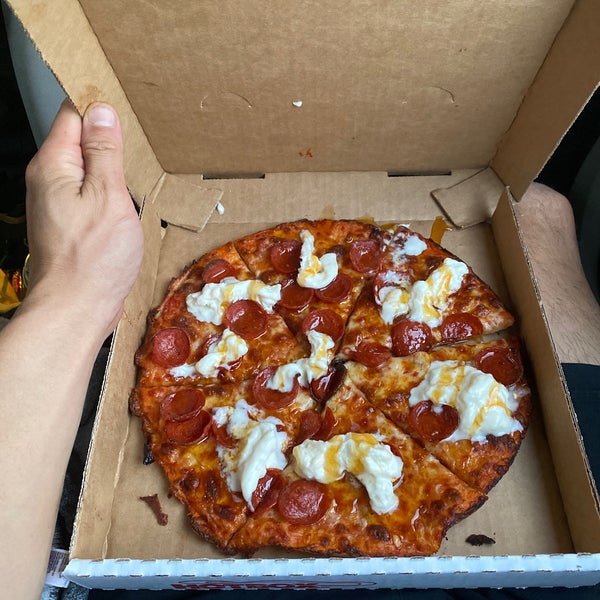 pepperoni, burrata, and Mike’s hot honey is a must have!