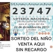 Disponible lotería para el sorteo del Niño, sin recargo en el Restaurante Sociedad Plateros de María Auxiliadora