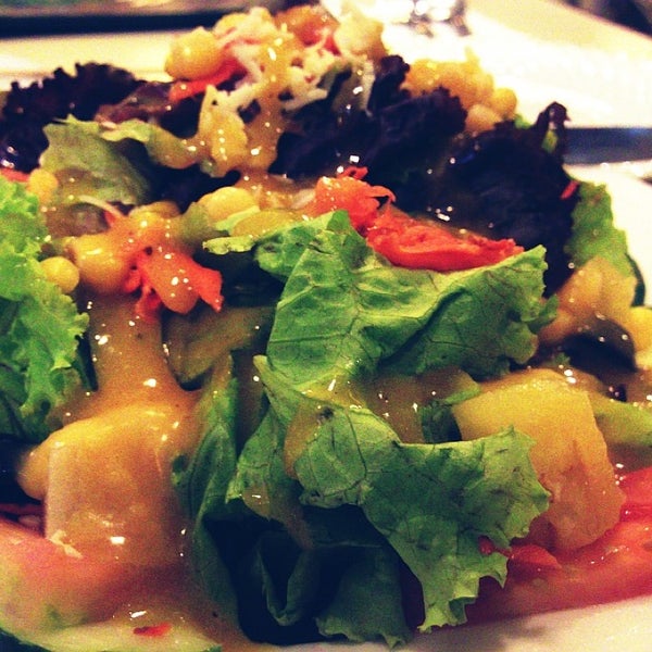 Best salad in town! Greens salad with honey mustard!