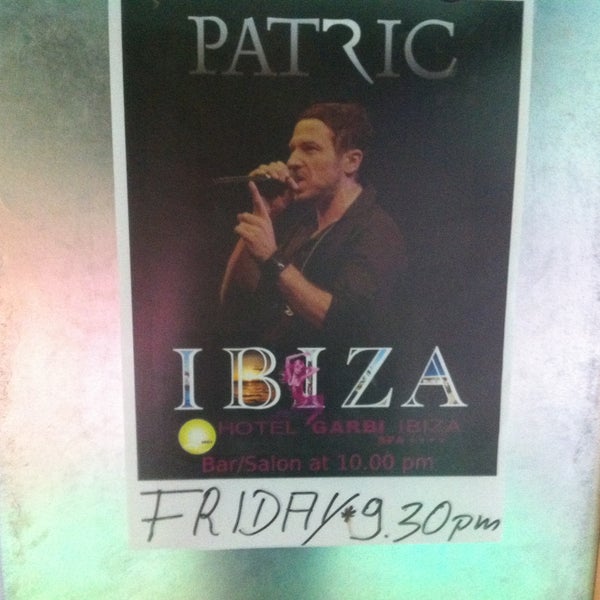 Tonight Patricks live singing Show 9.30pm at The Salon Hotel Garbi