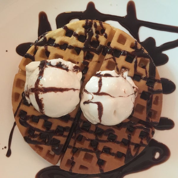 Waffle with ice - cream scoop!