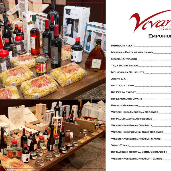 A qualidade Vivano Steakhouse agora se estende também a produtos gourmet, como geléias, massas e azeites, além dos melhores vinhos em kits exclusivos. Produtos diferenciados com preço de empório.