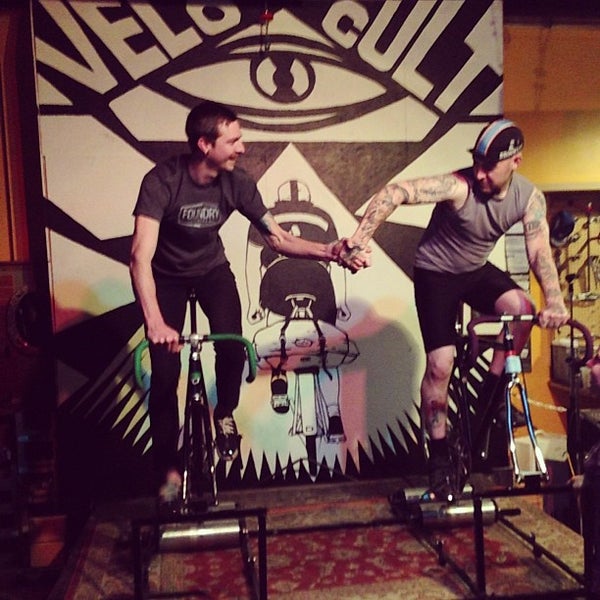 Photo taken at Velo Cult Bicycle Shop &amp; Bar by Jane H. on 2/2/2013