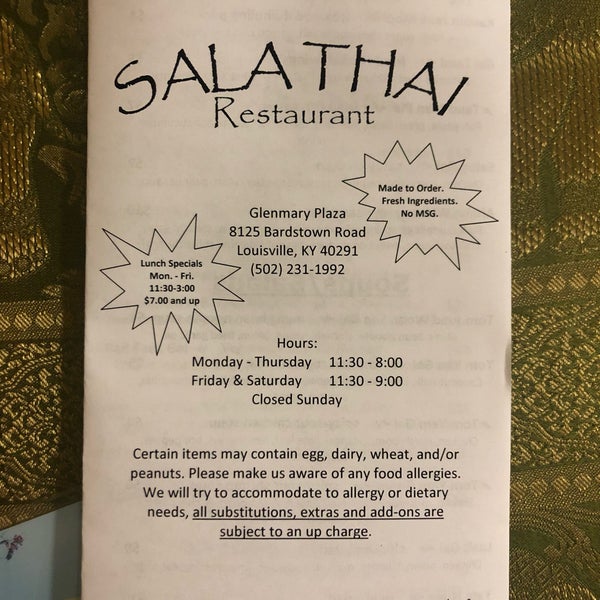 Sala Thai Thai Restaurant in Louisville