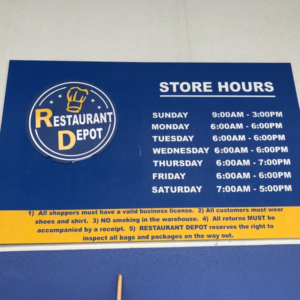 Restaurant depot hours deals
