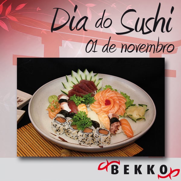 Dia do Sushi é no Bekko. Aproveite para experimentar o combo Bekko, só hoje de R$92,00 por R$85,00. Saiba mais sobre a história do Sushi http://www.bekko.com.br/saiba-um-pouco-da-historia-do-sushi/