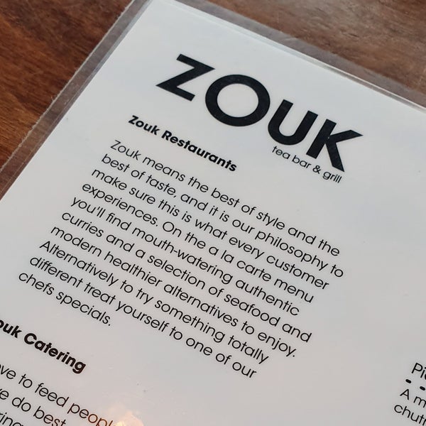 Zouk Tea Bar & Grill Indian Restaurant in Bradford East
