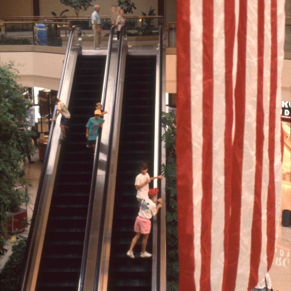 Escalators at Chesterfield Mall, 1989