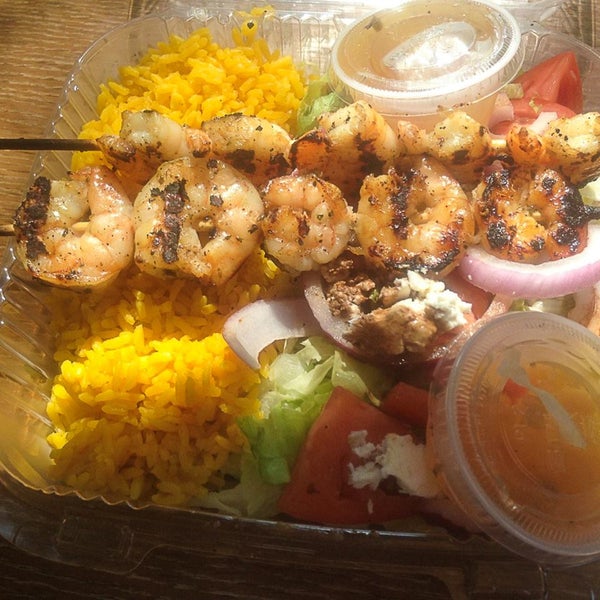 Kalimera! Double, Double, Toil and Trouble! We have the Double Shrimp Souvlaki Platter Today as the Special! #GREEKEATS #NYC #FoodTruck