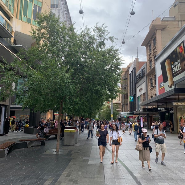 Rundle Mall Pedestrian Plaza in Adelaide