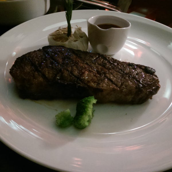 Very tasty steak. I have took the new York strip, and it was awesome. The cauliflower soup was also nice. However it's expensive. For two person paid 750 AED