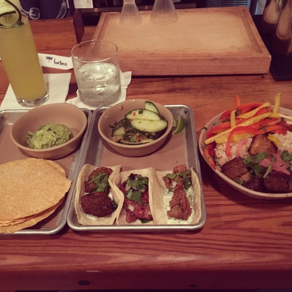 Mexican tapas. Fun menu. Pork belly bowl. Tasty tacos. Solid guac. Good drinks and decent craft beer list.