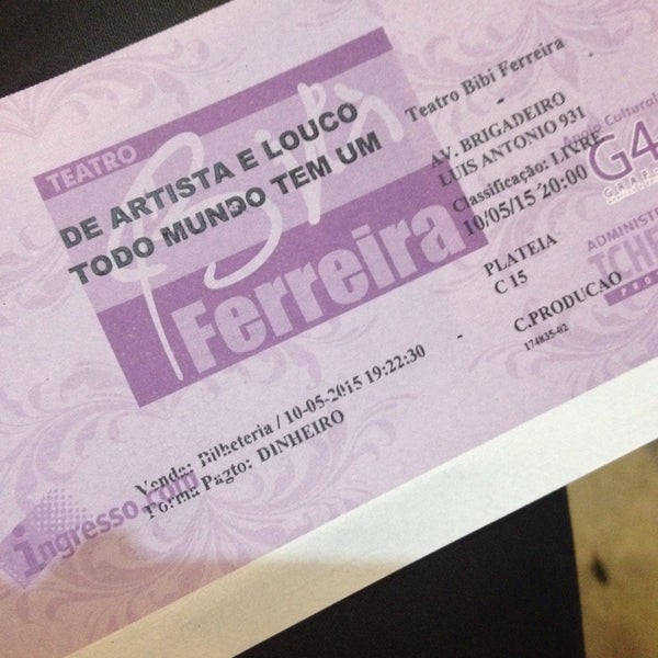 5/10/2015にFernando S.がTeatro Bibi Ferreiraで撮った写真
