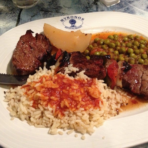Photo taken at Mykonos Greek Restaurant by Diba on 4/27/2013