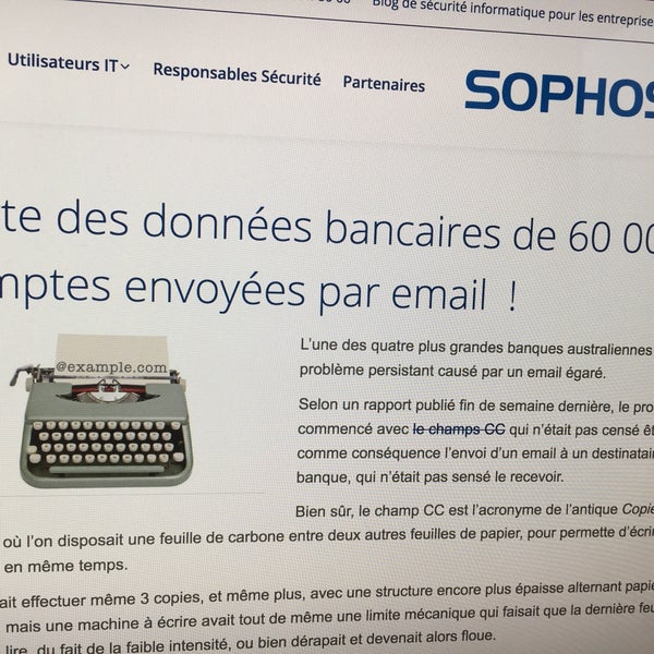 Photo prise au Sophos France par Jérôme V. le1/12/2017