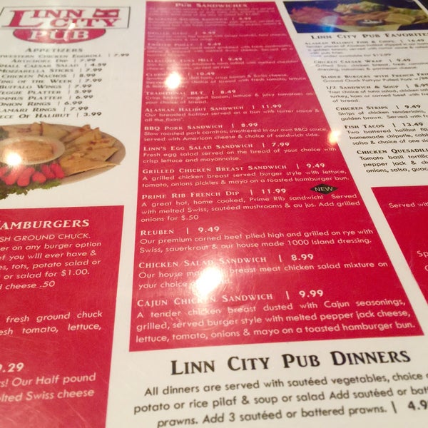 Linn City Pub American Restaurant in Robinwood