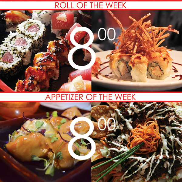 At Dragonfly you get The App or Roll of The Week for just $8! Call 787-977-3886 to find out the App/Roll of the Week and save your seat!