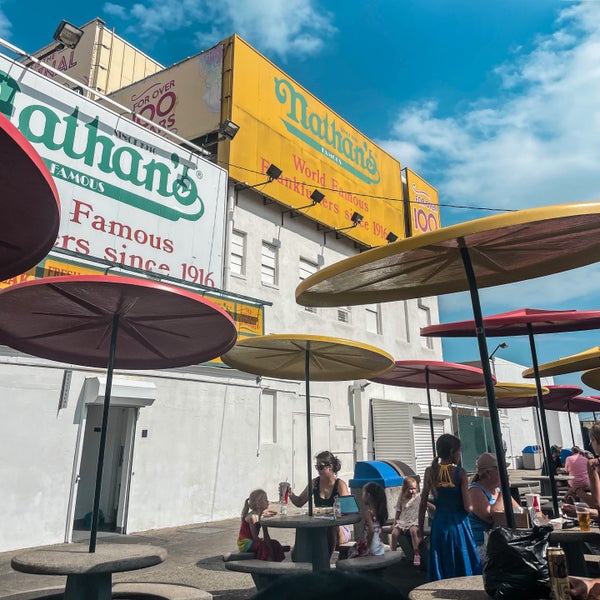 Photo taken at Nathan&#39;s Famous by Christine on 8/14/2022