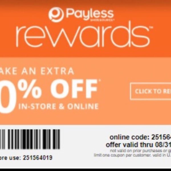 Payless rewards hotsell coupon code