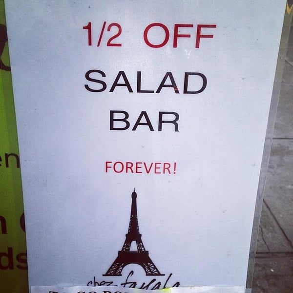 "½ OFF Forever"? So... normal price?? Idiotic ploy to get people to eat here.