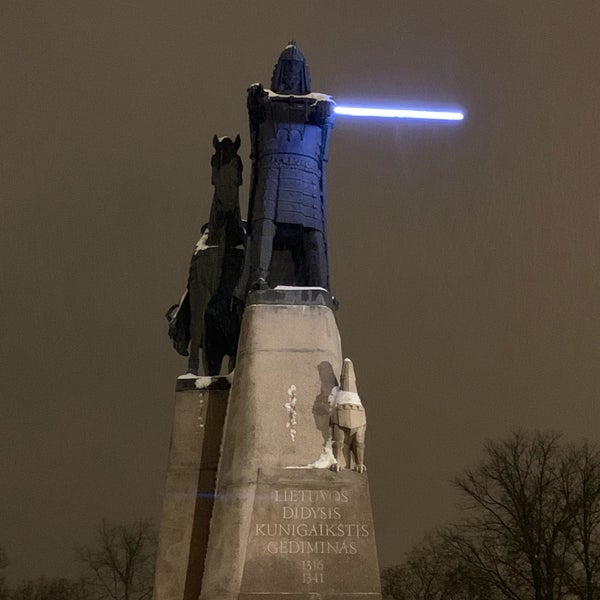 Photo taken at Great Duke Gediminas monument by Sergei S. on 1/26/2019