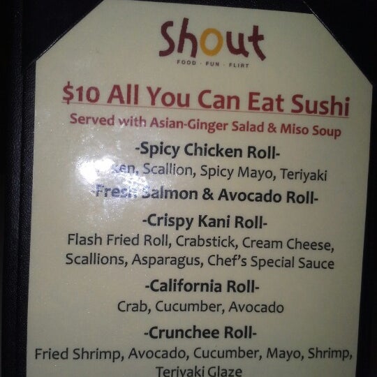 Photo taken at Shout! Restaurant &amp; Lounge by Jeffrey W. on 1/17/2013