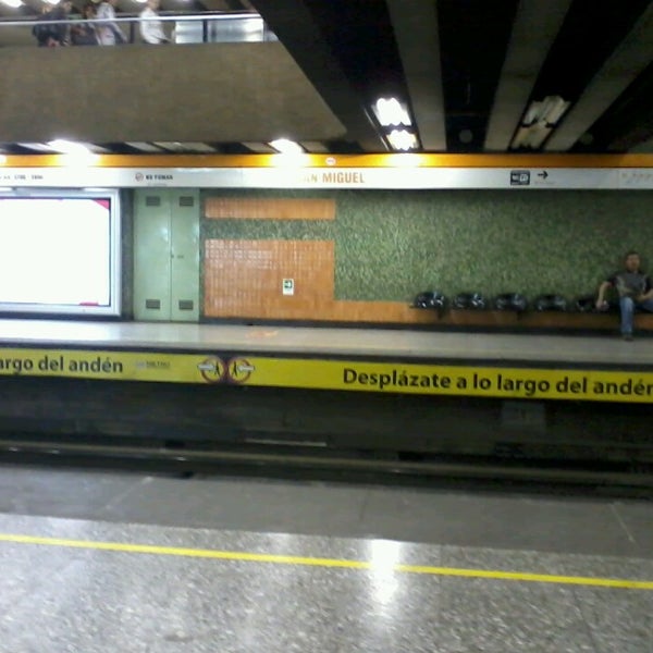 Photo taken at Metro San Miguel by Beatriz S. on 4/12/2013