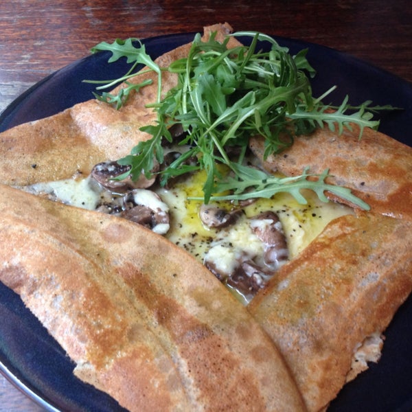 Mushroom galette with truffle oil is delicious!