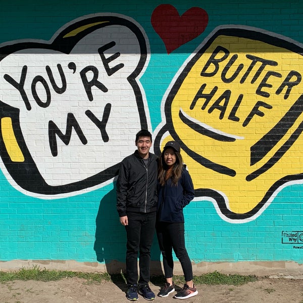 Photo taken at You&#39;re My Butter Half (2013) mural by John Rockwell and the Creative Suitcase team by Stephanie G. on 2/18/2019