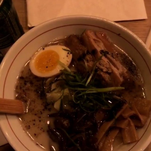 This was my first eating this pork belly ramen ever and this wonderful broth it was so warm heartier than any soup I've ever had and just wonderful