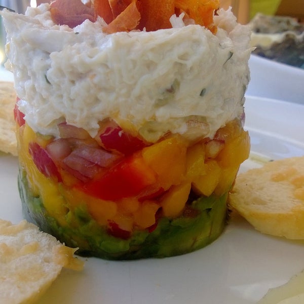 Crab, Avocado & Mango Stack Appetizer is AWESOME! It could be a meal. Ask for extra of the toasted baguette slices that go with it.