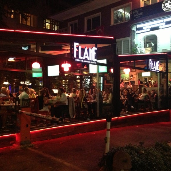 Photo taken at Flame Burger &amp; Steak House by Derya T. on 8/21/2013